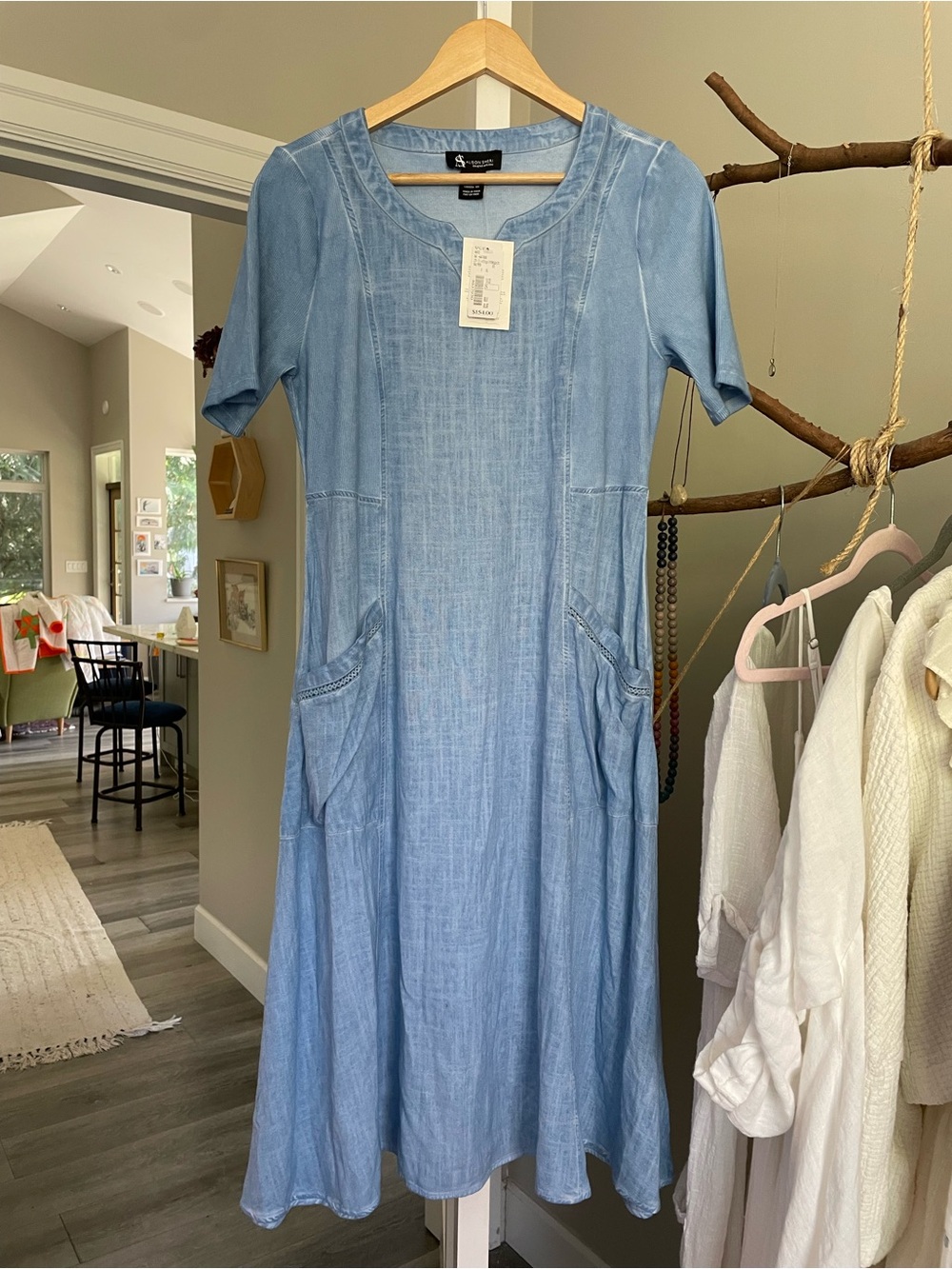 NWT Alison Sheri boho linen blend dress small
